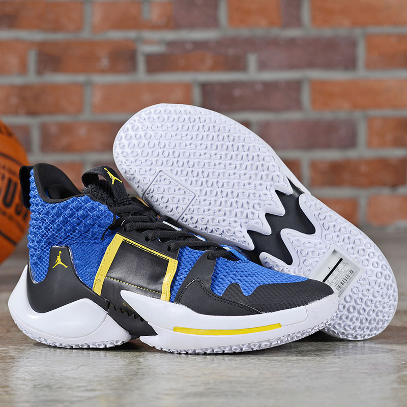 Jordan Why Not Zer0.2 Blue Black Yellow White Shoes - Click Image to Close